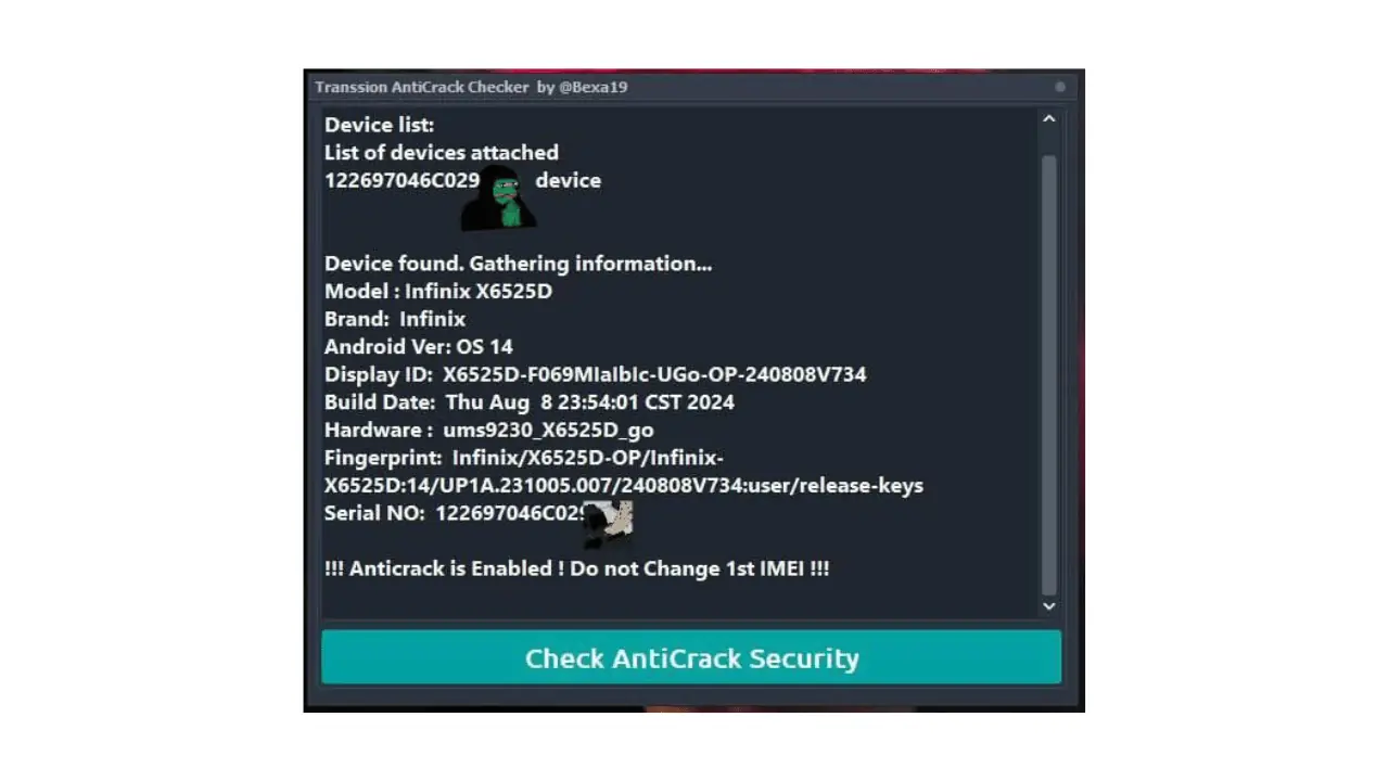 Anti-Crack System Checker for Infinix, Tecno, and Itel Devices