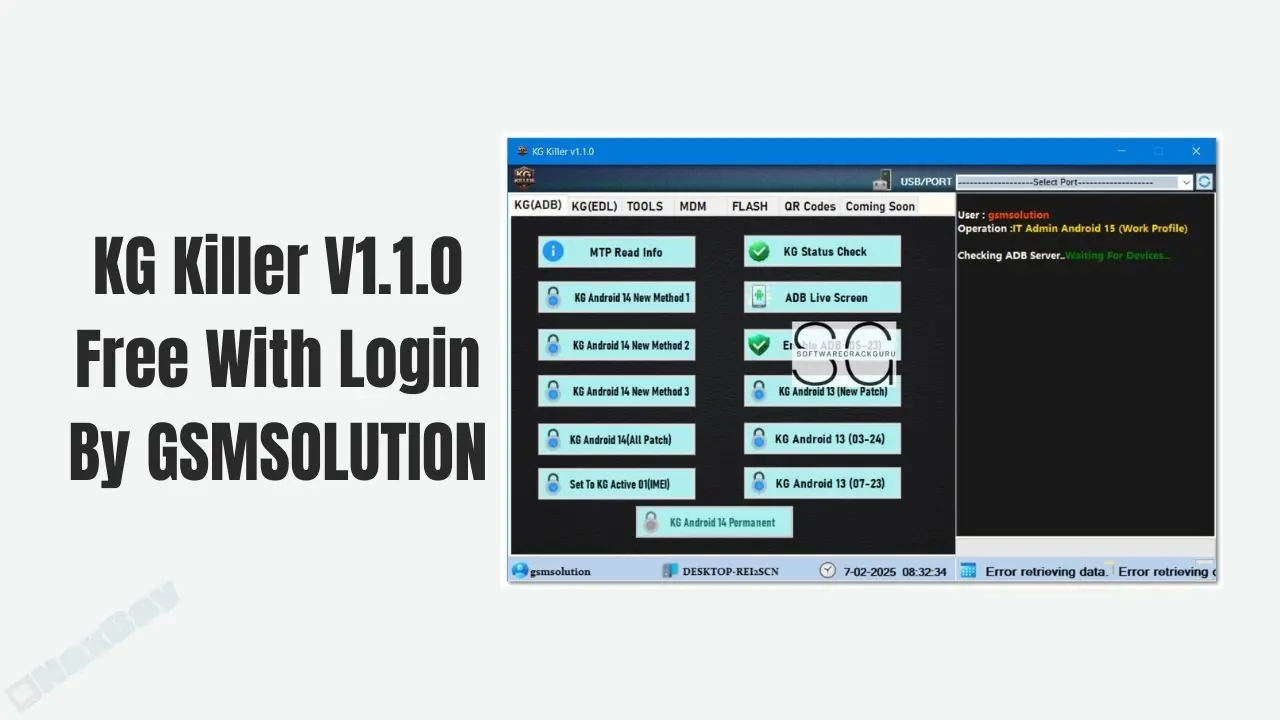 KG Killer V1.1.0 Free With Login By GSMSOLUTION